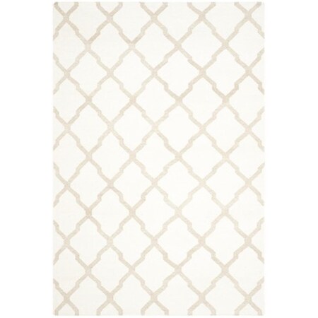 Safavieh Dhurries Hand Woven Flat Weave Rectangle Rug- Ivory - Camel- 3 x 5 ft. DHU645C-3